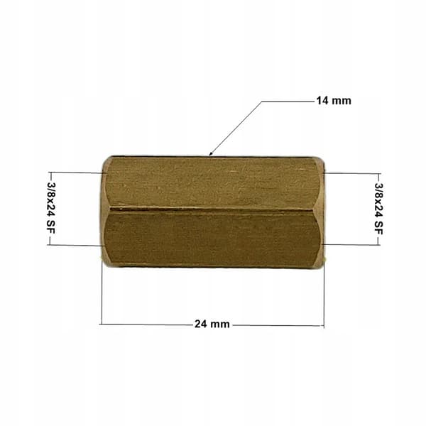 Bremseledningsforbindelse, indvendigt gevind 3/8x24UNF, konus SF, ŁPS-9