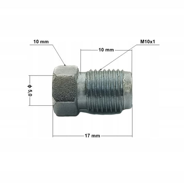 Jäykkä teräksinen jarruletku kotelossa, pituus 1350 mm, M10x1 SF-päät
