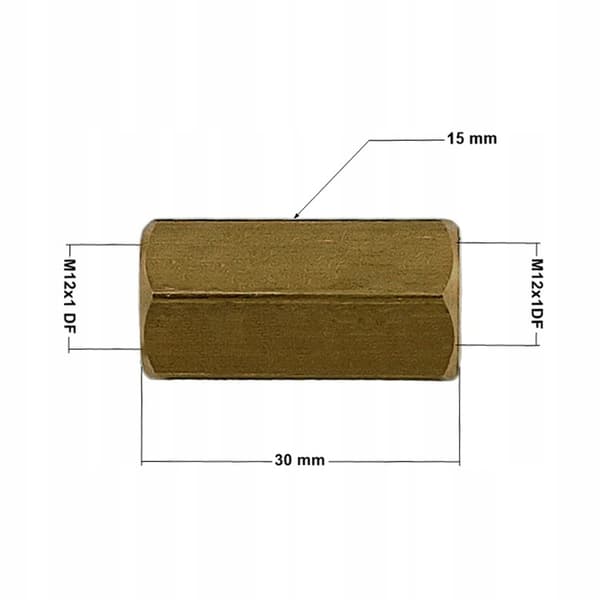 Jarruletkun liitin, sisäkierteet M12x1, kartio DF, ŁPS-4