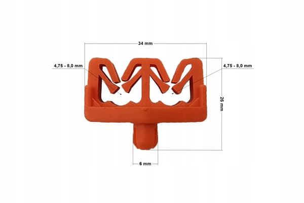 Dobbelt fastgørelse af stive bremseslanger 4,75 - 6 mm