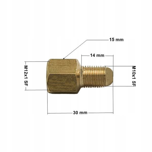 4x Bremseledningsreduktionsstik M10x1 udvendig / M12x1 indvendig, SF-konus
