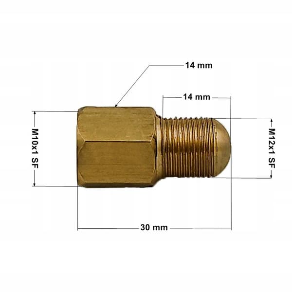 4x Bromsledningsreduceringskontakt M12x1 utvändig/M10x1 invändig, SF, ŁPS-15