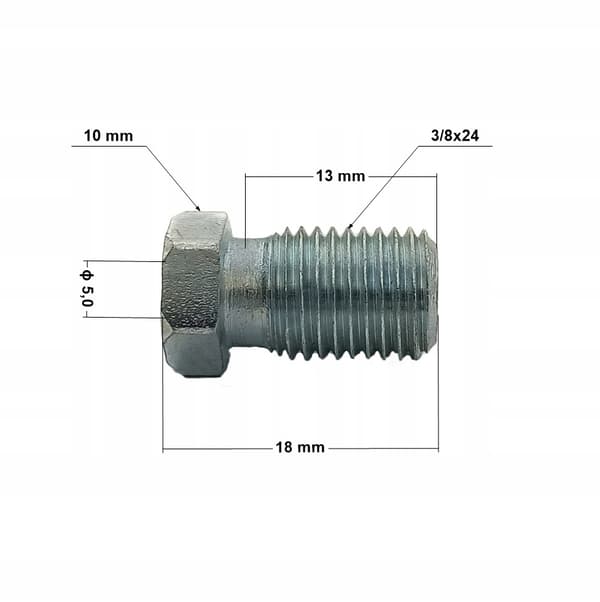 10x Bremsslangeende i rustfrit stål 3/8x24 (KPS-5 INOX)