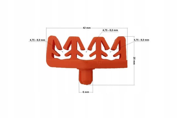10x Triple bremserørbeslag - 4,75 - 4,8 - 6,0 - 8,0 mm