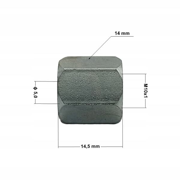 Endestykke - stiv bremserørsmøtrik M10x1 (KPS-6)