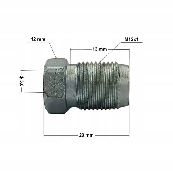 Jäykkä jarruletkun pää M12x1 (KPS-3)