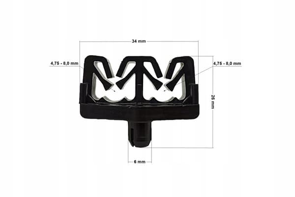 Kaksoiskiinnitys jäykille jarruletkuille 4,8 - 6 - 8 mm (MOC-07)