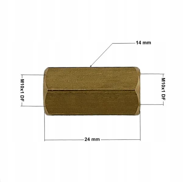Jarruletkun liitin: sisäkierteet M10x1 kartio DF, ŁPS-2