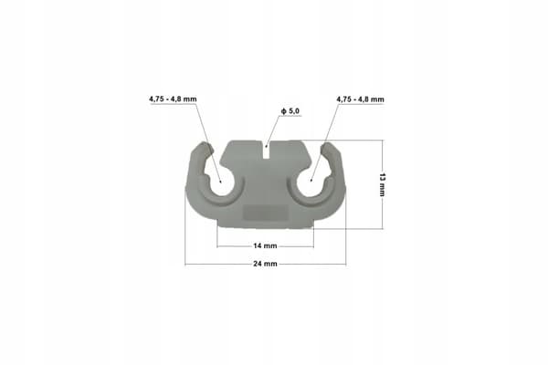 Montering - bromsledningshållare 2x4,8mm -( MOC-04 )