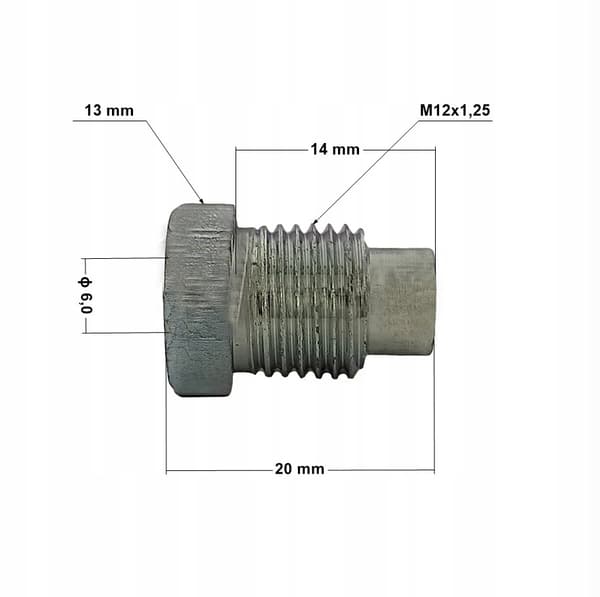 Bromsslangsände M12x1.25 för 6,35mm rör (KPS-24)