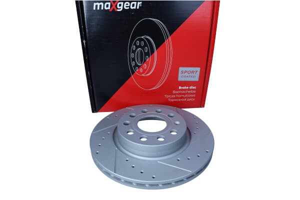 MAXGEAR BROMSSKIVA VW P. GOLF 5/A3/OCTAVIA/CADDY/BEETLE 280X22 BORAD OCH SLÅSAD, MED ROSTSKYDDSBELÄGGNING