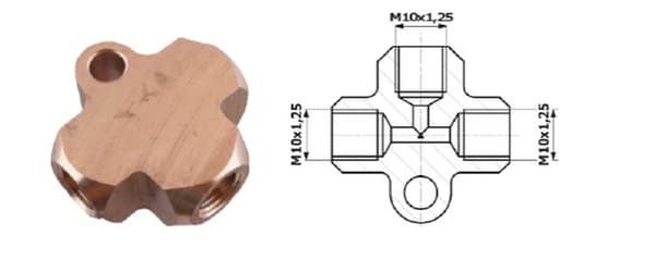 T-Koppling M 10X1.25 SF