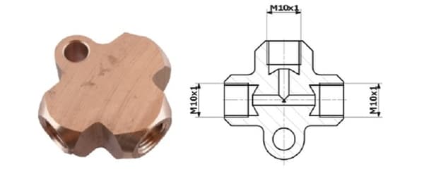 T-koppling 3/8""X24 SF