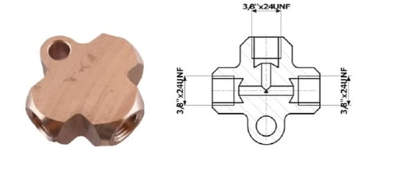 T-koppling 3/8""X24 DF