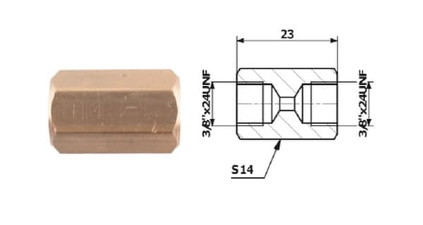 BROMSSLANGAR BROMSSLANGAR KONTAKT INT. M 3/8""X24 UNF SF + INNER M 3/8""X24 UNF SF