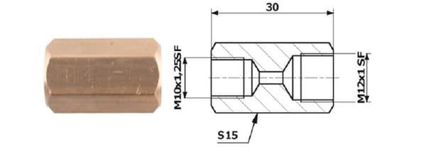 BREMSESLANGER BREMSESLANGER TILSLUTNING INDV. M 30X3,8 cm + INDVENDIG M 30X3,8 cm