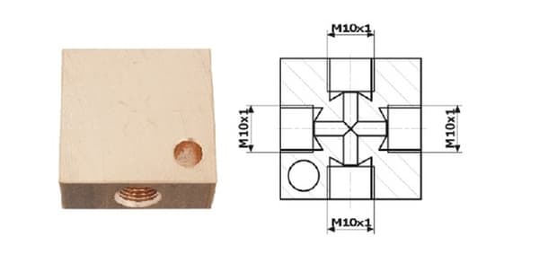 Krydsforbindelse M 10X1 DF