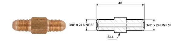 BROMSSLANGSKOPPLING UTVÄRD 3/8""X24 UNF UNF SF