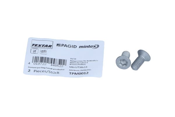 TEXTAR-SET=2 DELAR!!!! BROMSSKIVSKRUV PEUGEOT P./T. 106/205/206/207/208/301/307/308/407/508/1007/2008/3008/5008 83-