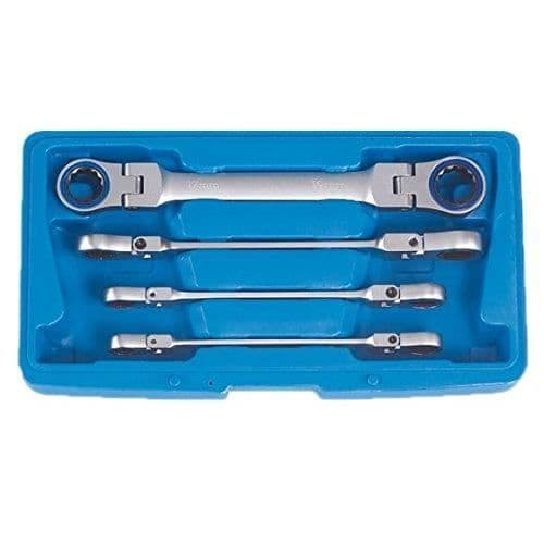 SW-stahl doppelringratschensatz abwinkelbar-s1592 10-19 mm