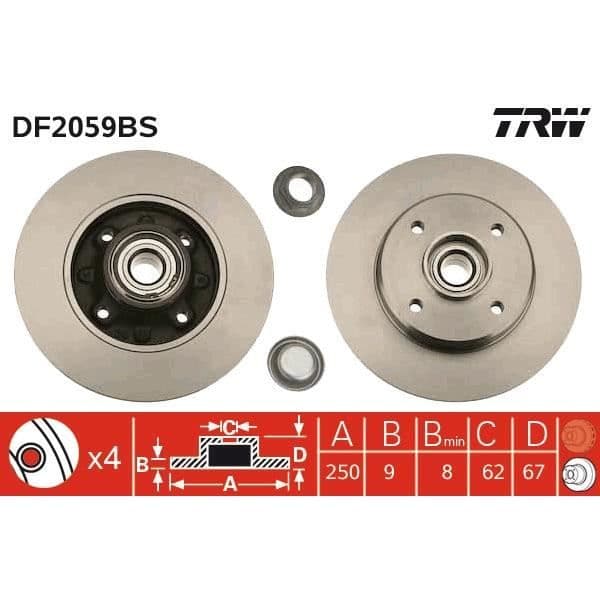BROMSKIVA + RLTS TRW DF2059BS