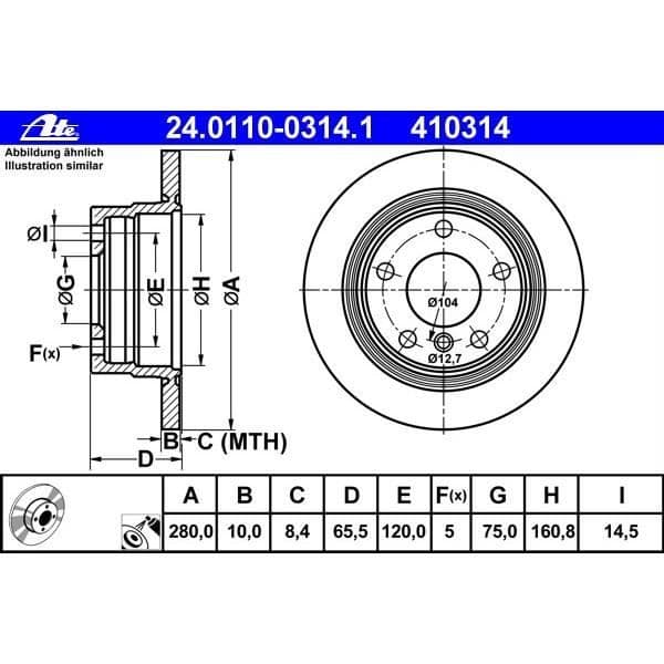 Bromskiva - ATE 24.0110-0314.1