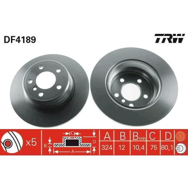 JEU DE DISQUES TRW DF4189