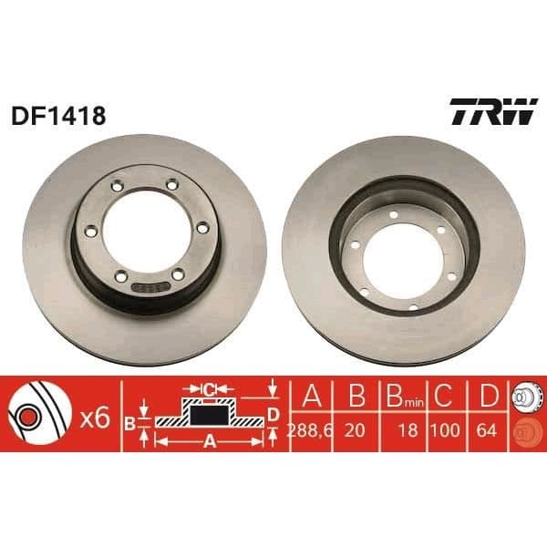 JEU DE DISQUES TRW DF1418