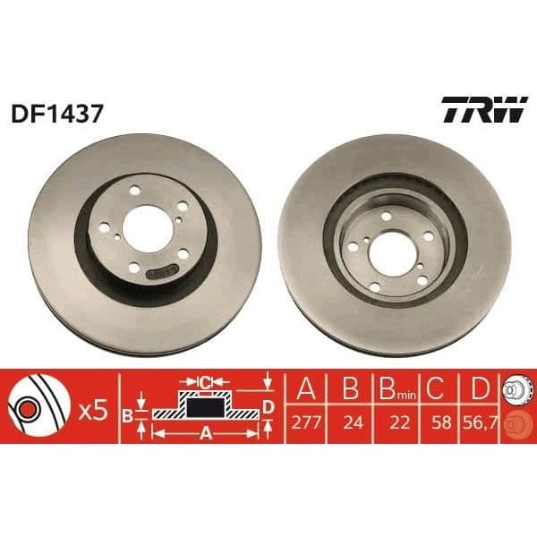 JEU AV PLATTOR TRW DF1437