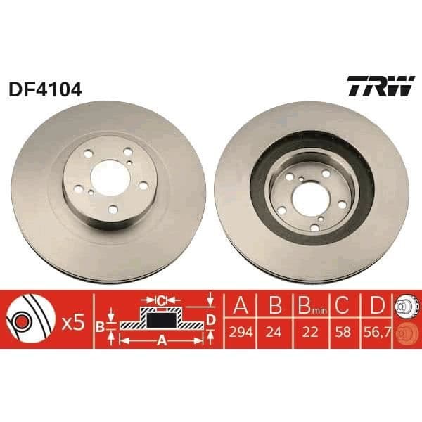 JEU AV DISKEN TRW DF4104