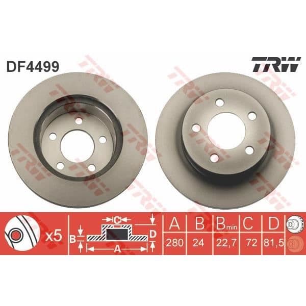 TRW Bromsskiva DF4499