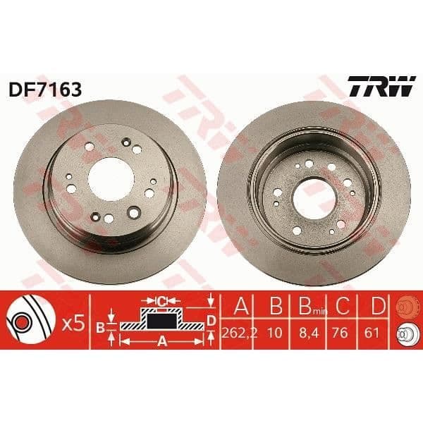 JEU DE DISQUES TRW DF7163
