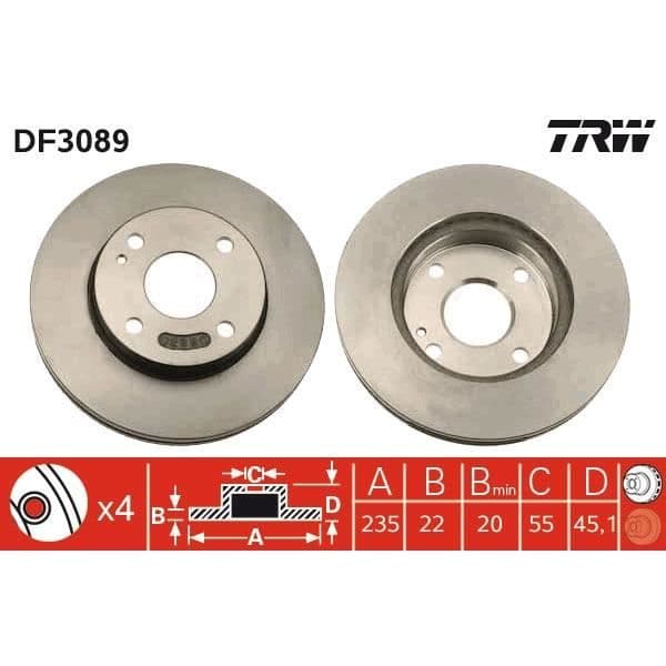 JEU DE DISQUES TRW DF3089