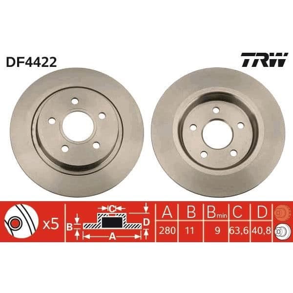 JEU AV DISKEN TRW DF4422