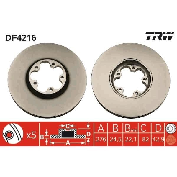 JEU DE DISQUES TRW DF4216