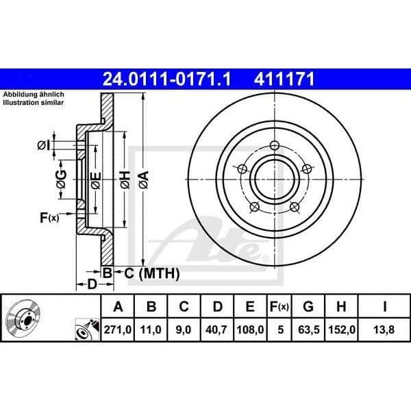 Bromskiva - ATE 24.0111-0171.1