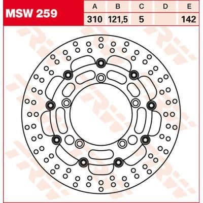 TRW Lucas bromsskiva MSW259, simning - -SUZUKI