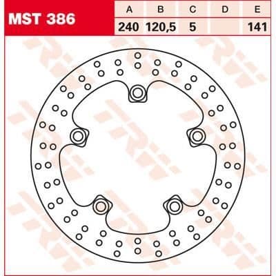 Bromskiva TRW Lucas MST386, styv - -SUZUKI