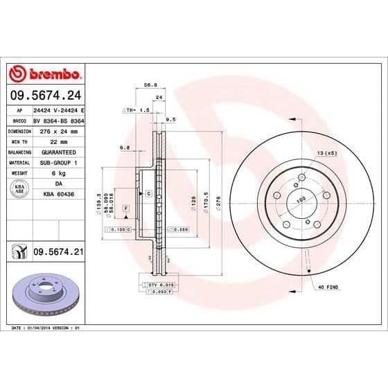 DISKSET BREMBO 09.5674.21