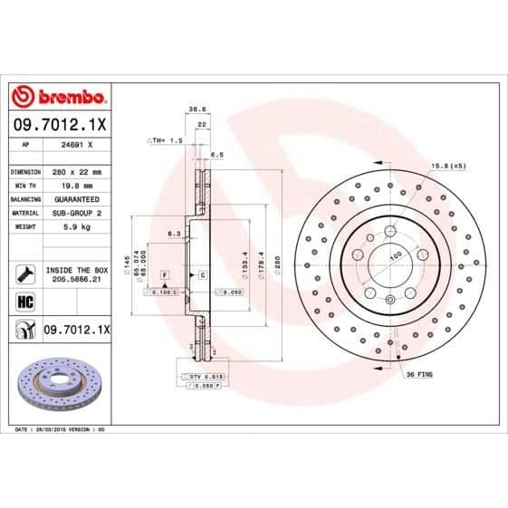 BREMBO SKIVOR 09.7012.1X