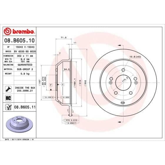 BREMBO SKIVOR 08.B605.11