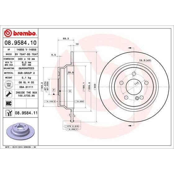 BREMBO SKIVSET 08.9584.11