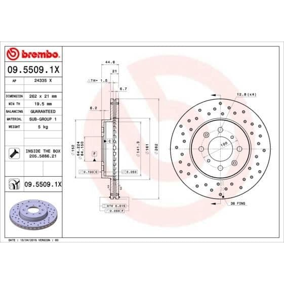 JEU AVSKRIVNING BREMBO 09.5509.1X