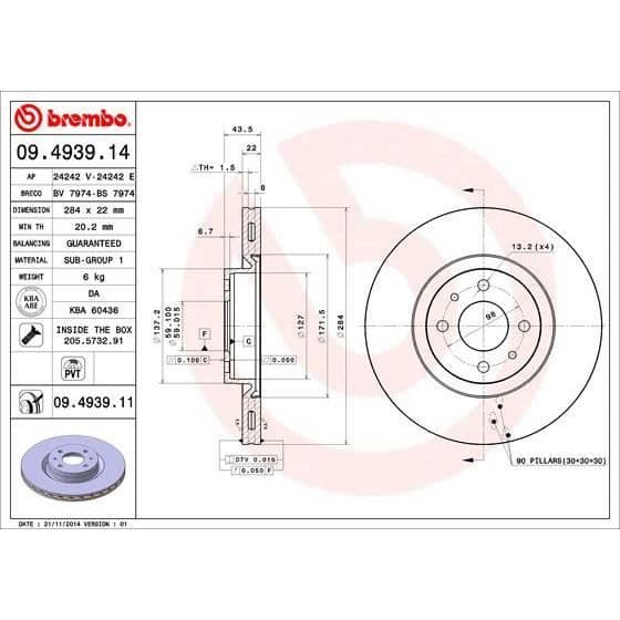 BREMBO SKIVOR 09.4939.11