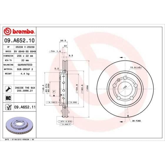 BREMBO SKIVOR 09.A652.11