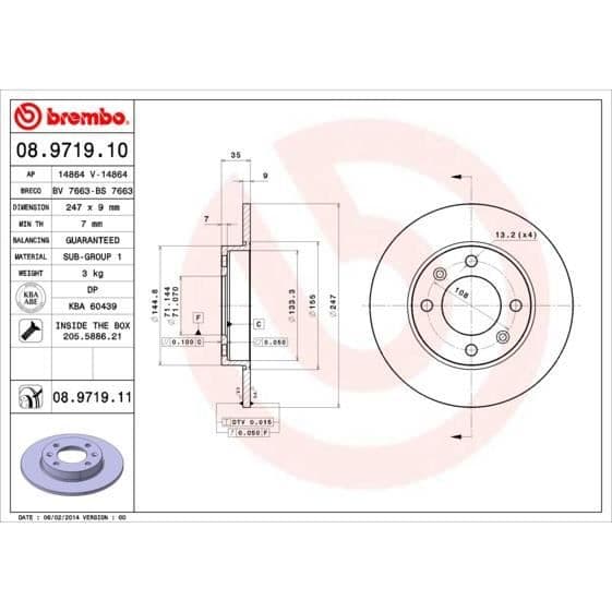 BREMBO SKIVSET 08.9719.11