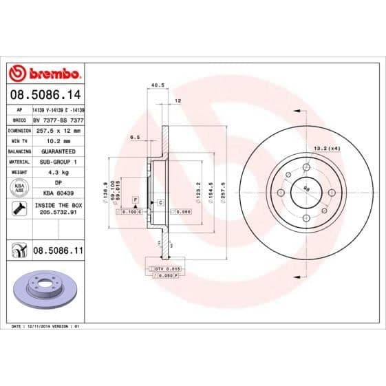 BREMBO SKIVOR 08.5086.11