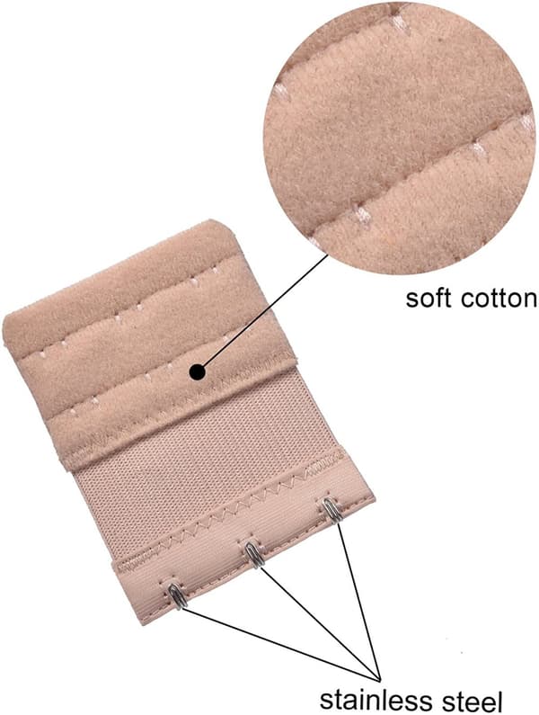 BH-forlængelse Hvid / sort / lys beige 3-pak