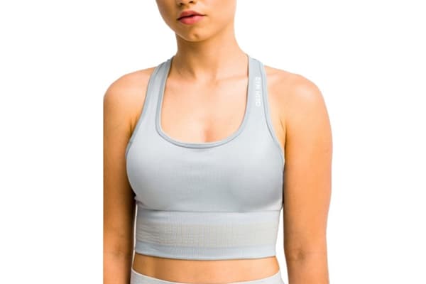 GymHero Stripes Bra BRA-GRAPHITE, Kvinna, Sport-BH, Grå Grey M