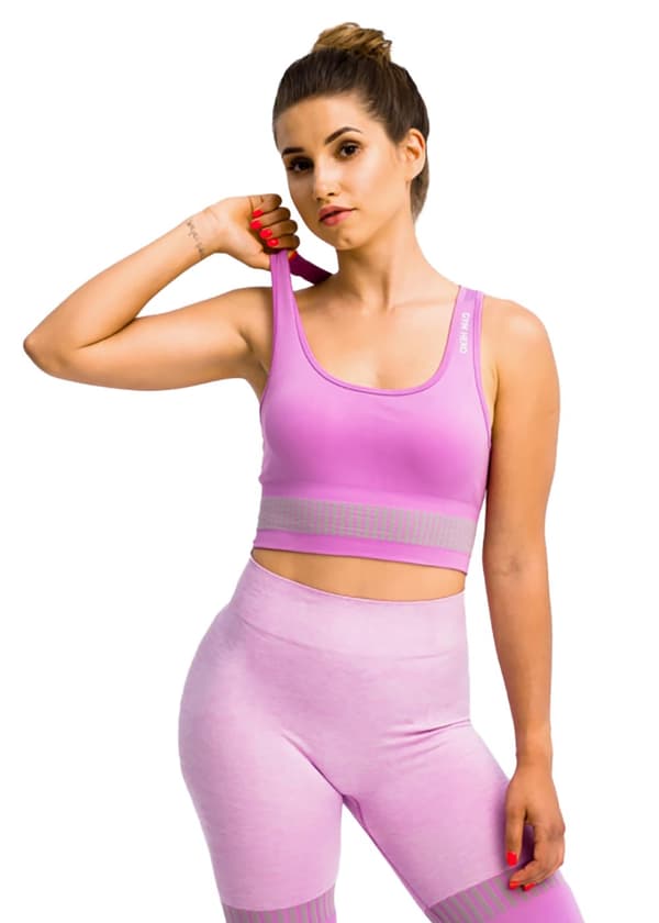 GymHero Stripes Bra BRA-MAUVE, Kvinna, Sport-BH, Lila Purple M